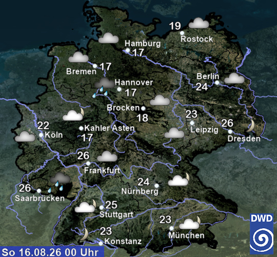 Current weather over Germany